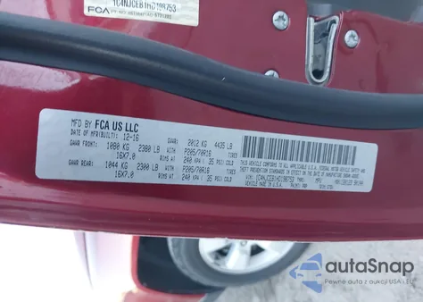 2017 Jeep Compass Latitude Fwd z USA, uszkodzony, nr VIN 1C4NJCEB1HD198753